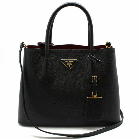 【包稅】PRADA 黑色 Saffiano 雙肩小肩包