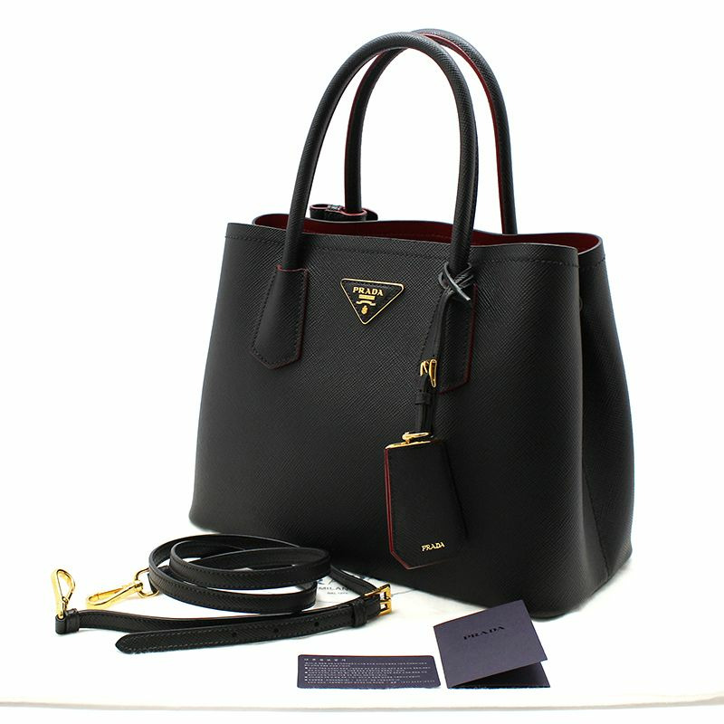 【包稅】PRADA 黑色 Saffiano 雙肩小肩包-1