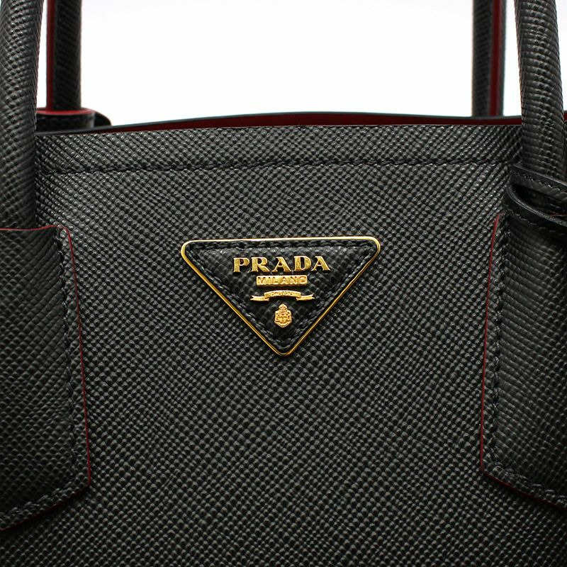 【包稅】PRADA 黑色 Saffiano 雙肩小肩包-5