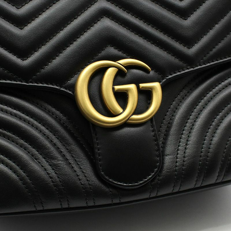 【包稅】GUCCI 黑色 GG Marmont Matelassé 手提單肩包-7