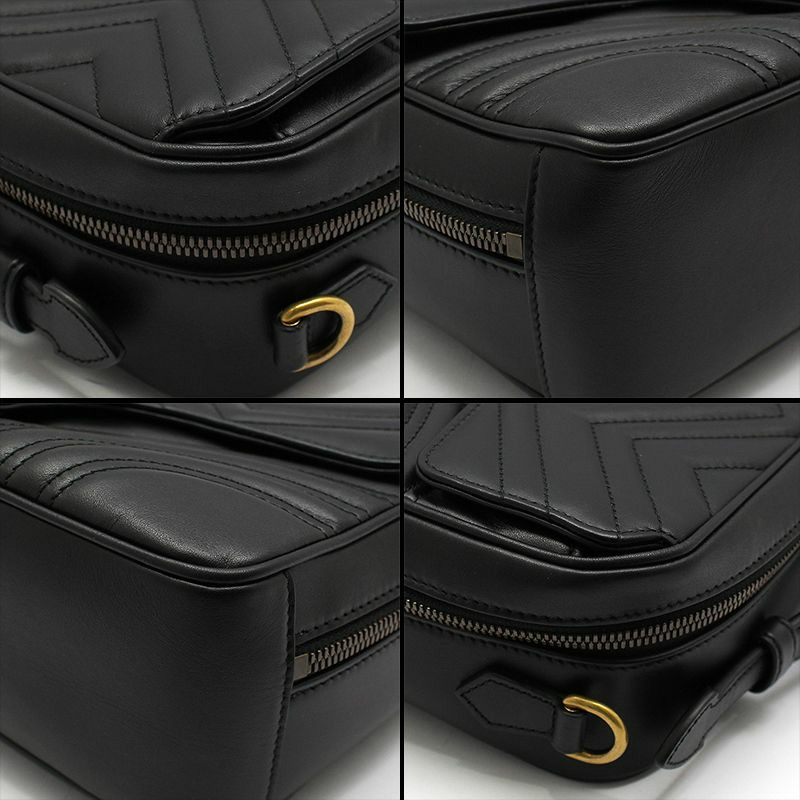 【包稅】GUCCI 黑色 GG Marmont Matelassé 手提單肩包-10