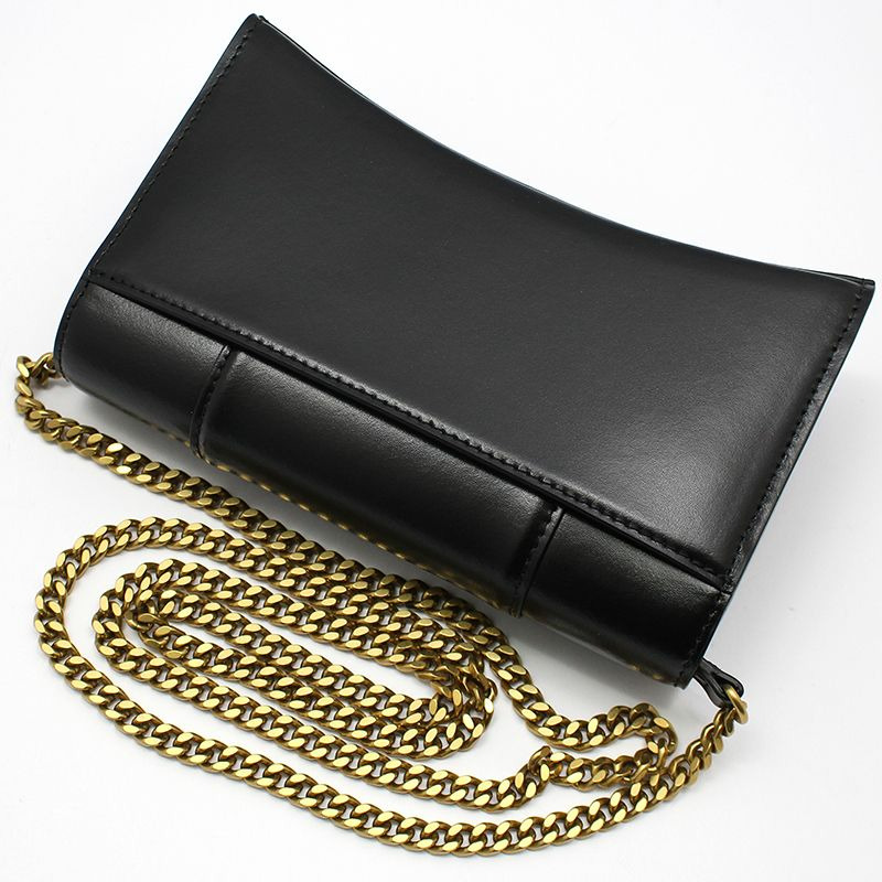 【包稅】BALENCIAGA 黑色亮面 Box 小牛皮 Hourglass WOC 迷你鏈條斜背包-3