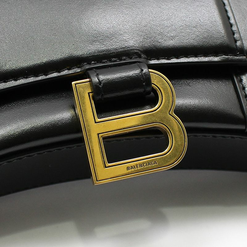 【包稅】BALENCIAGA 黑色亮面 Box 小牛皮 Hourglass WOC 迷你鏈條斜背包-7