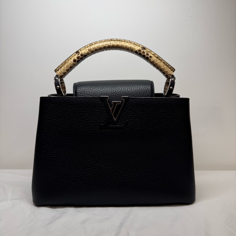 LV Capucines BB 黑色 蟒蛇皮把手-0