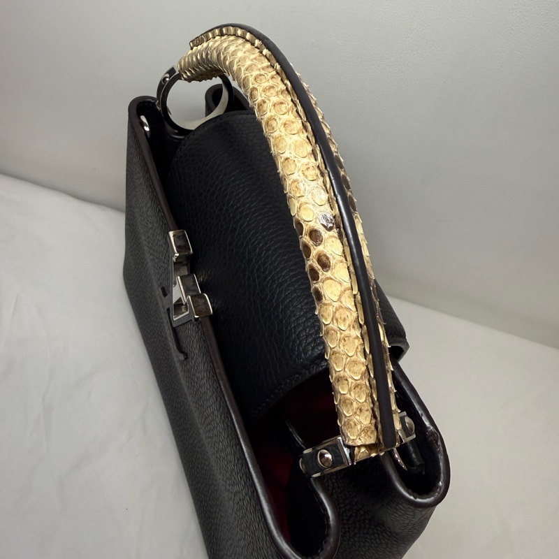 LV Capucines BB 黑色 蟒蛇皮把手-1