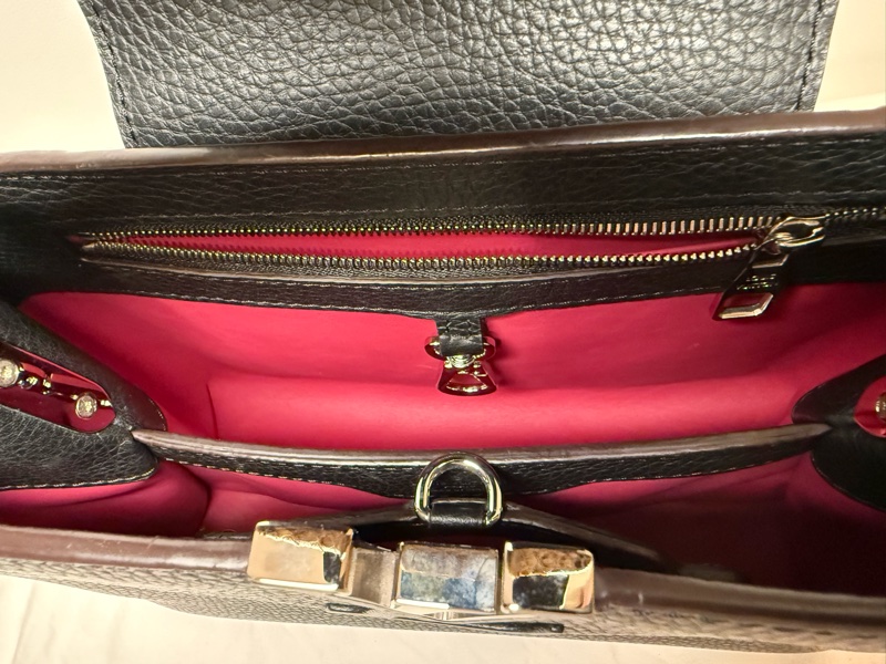 LV Capucines BB 黑色 蟒蛇皮把手-15
