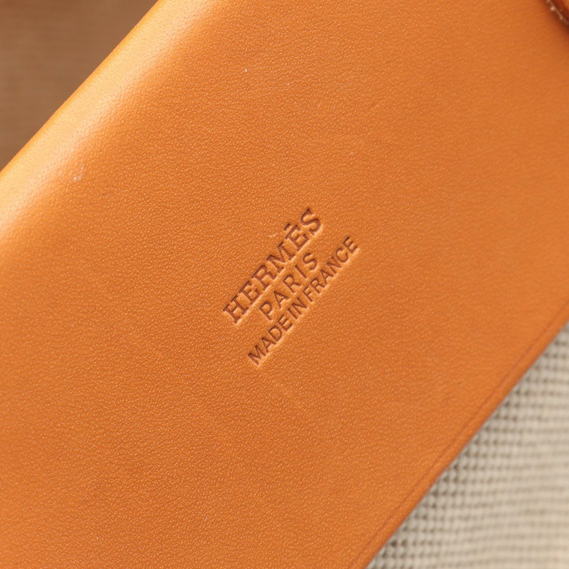 愛馬仕 Herbag Cabas MM 手提包 F Toile Hunter Natural 二手女士 SHW-3