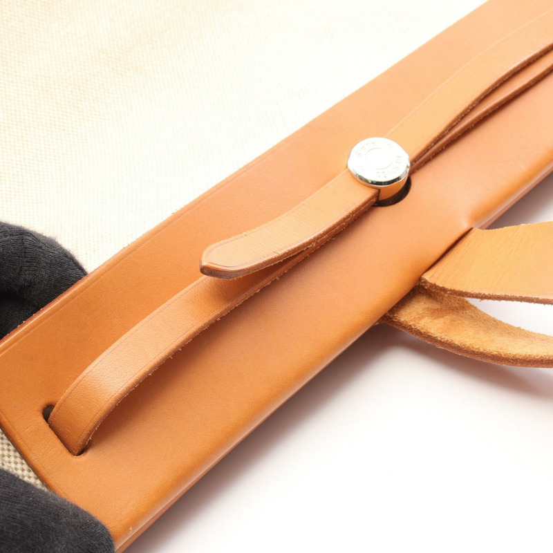 愛馬仕 Herbag Cabas MM 手提包 F Toile Hunter Natural 二手女士 SHW-9