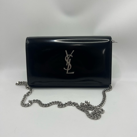 SAINT LAURENT圣罗兰 CASSANDRE 黑银 可拆卸链条肩带 拉绒皮革