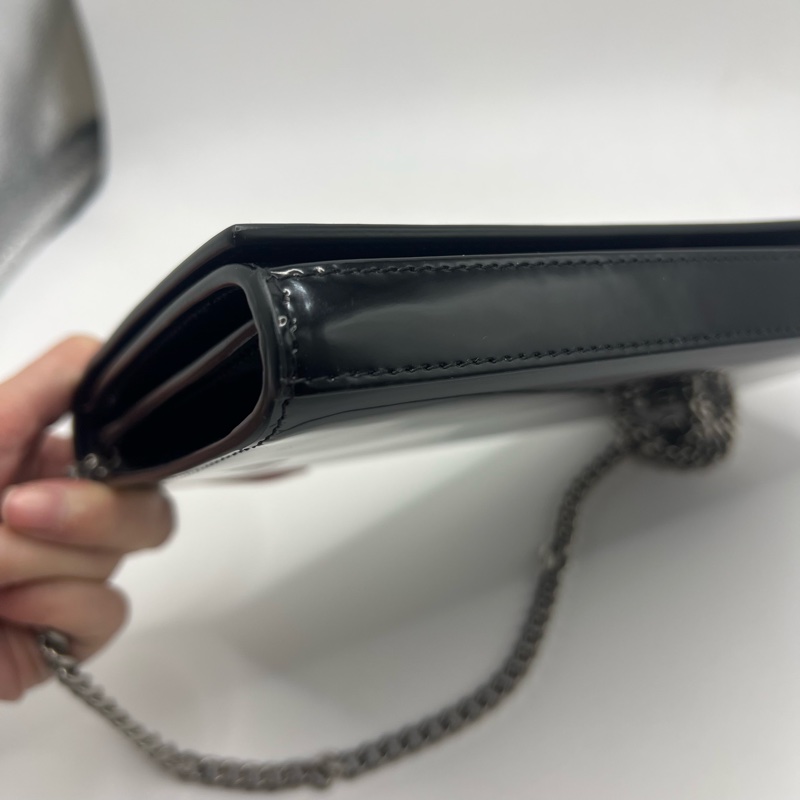 SAINT LAURENT圣罗兰 CASSANDRE 黑银 可拆卸链条肩带 拉绒皮革-4