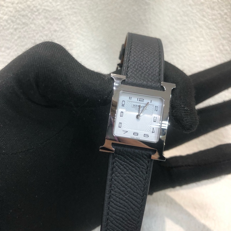 Hermes Heure H 25mm 黑銀Epsom 手錶-1