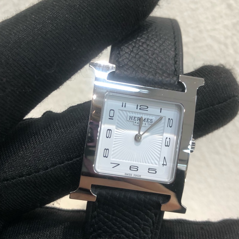Hermes Heure H 25mm 黑銀Epsom 手錶-20