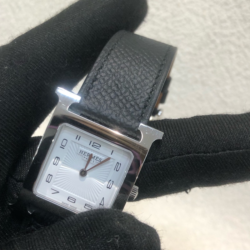 Hermes Heure H 25mm 黑銀Epsom 手錶-23