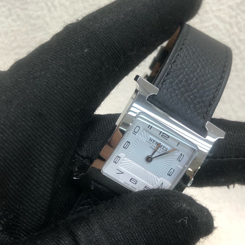 Hermes Heure H 25mm 黑銀Epsom 手錶-24