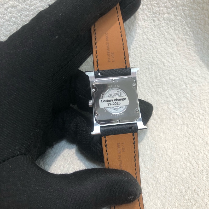 Hermes Heure H 25mm 黑銀Epsom 手錶-30