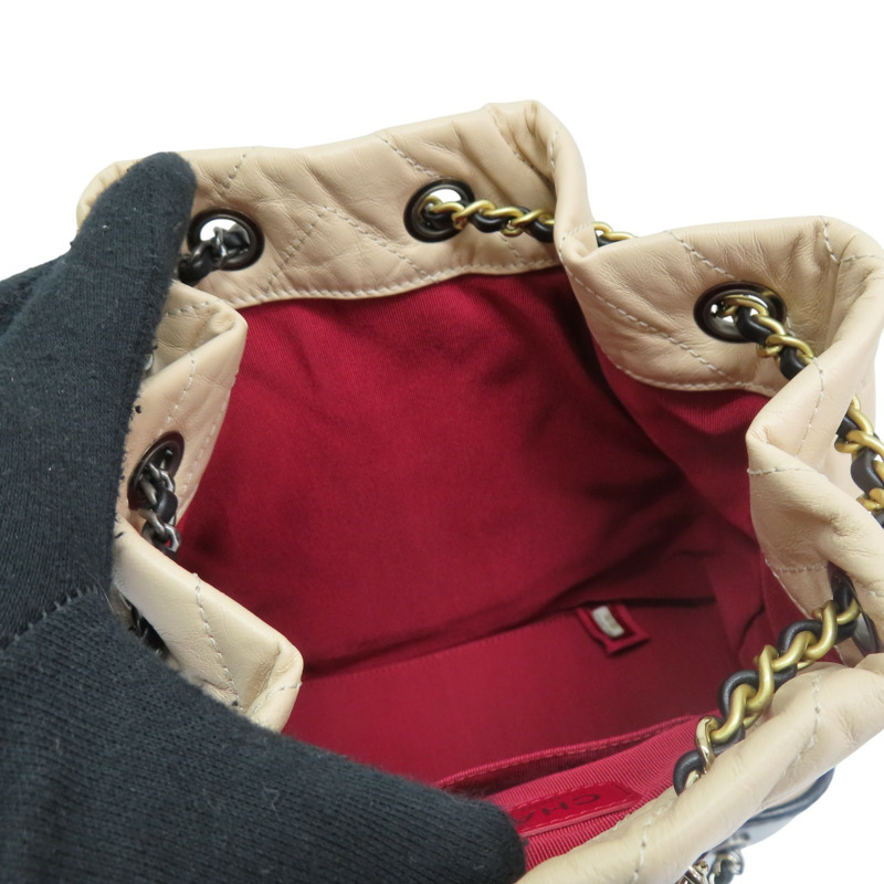 杏色 山型紋牛皮 Gabrielle 後背包【CHANEL 香奈兒】 A94485-4