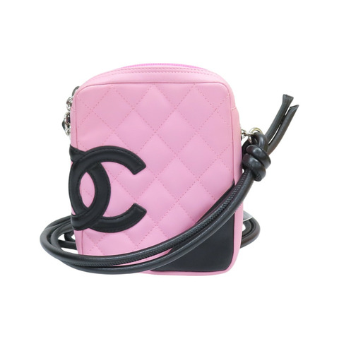 粉/黑色 牛皮 Cambon  肩背包 A25177【CHANEL 香奈兒】 A25177