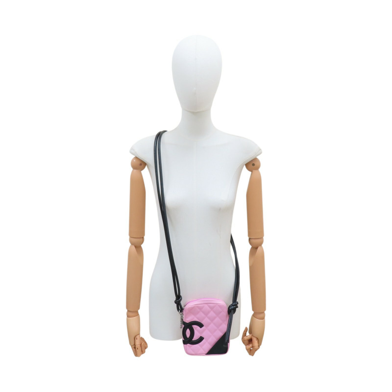 粉/黑色 牛皮 Cambon  肩背包 A25177【CHANEL 香奈兒】 A25177-11