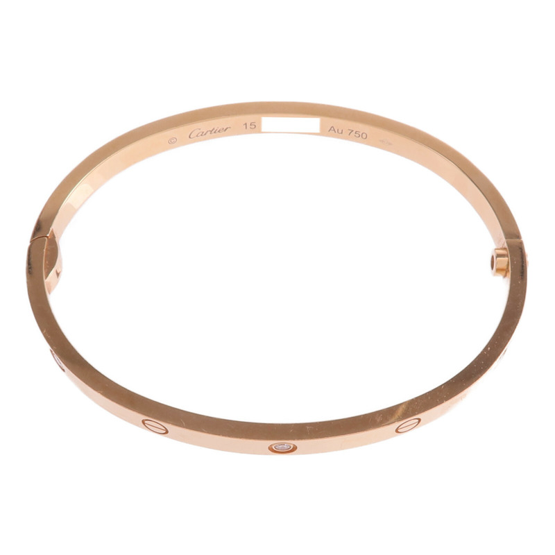 CARTIER 18K玫瑰金Love Bracelet Small Model 6 Diamonds鑽石手鐲Cartier#15-3