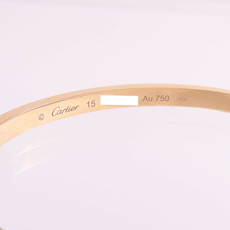 CARTIER 18K玫瑰金Love Bracelet Small Model 6 Diamonds鑽石手鐲Cartier#15-4