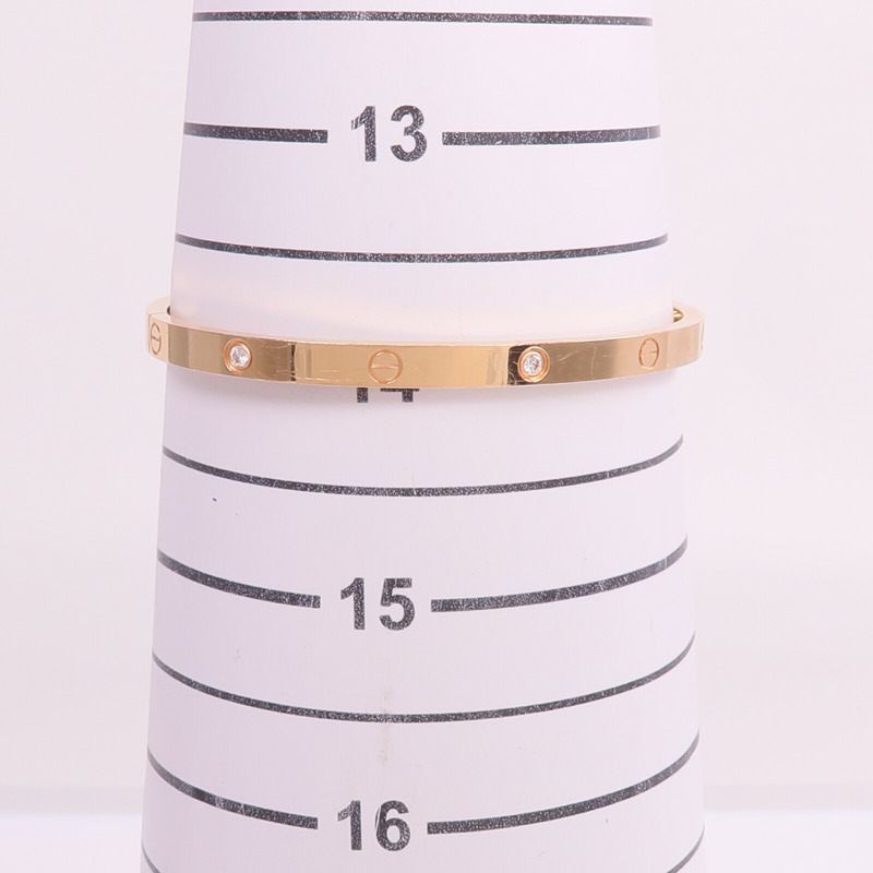 CARTIER 18K玫瑰金Love Bracelet Small Model 6 Diamonds鑽石手鐲Cartier#15-11
