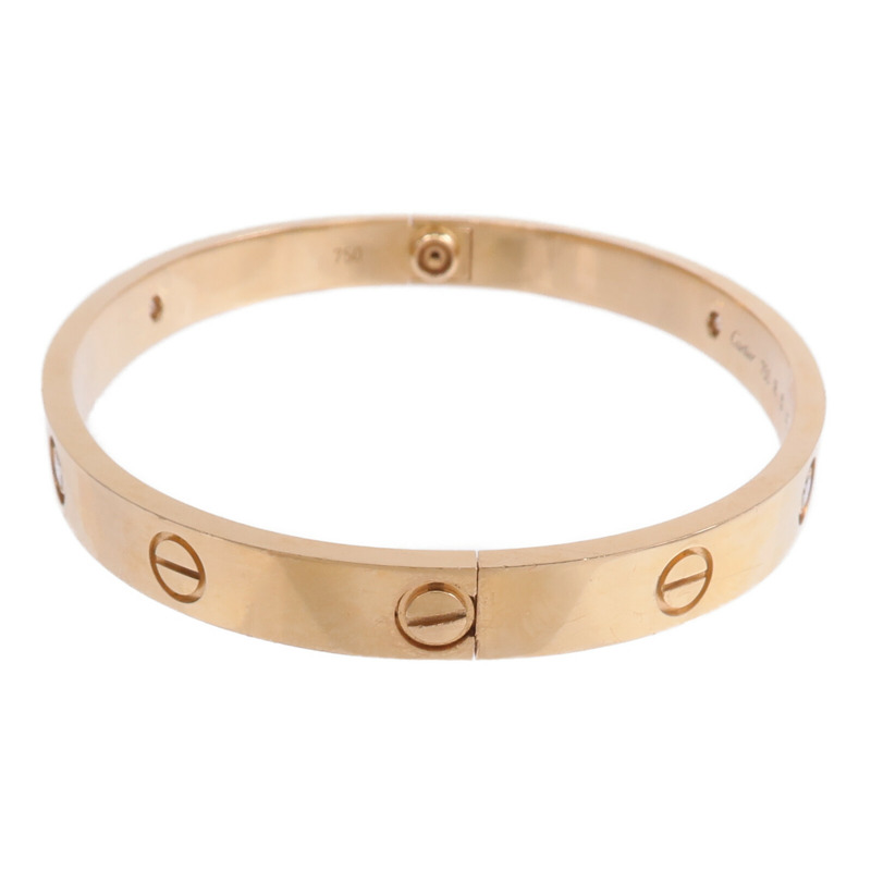 CARTIER 18K玫瑰金Love Bracelet 4 Diamonds鑽石手鐲Cartier#18-1