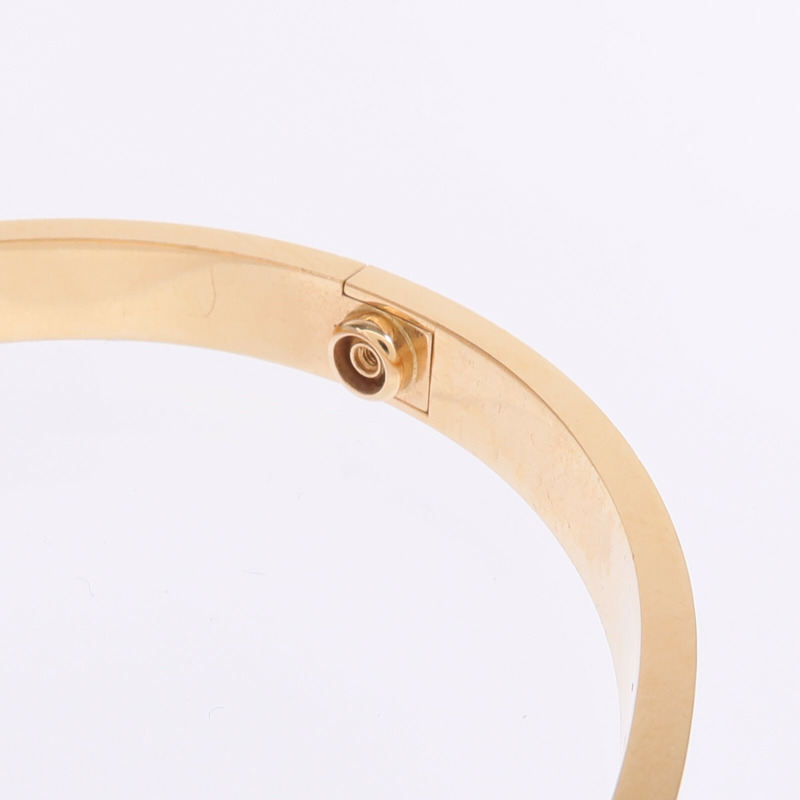 CARTIER 18K玫瑰金Love Bracelet 4 Diamonds鑽石手鐲Cartier#18-5