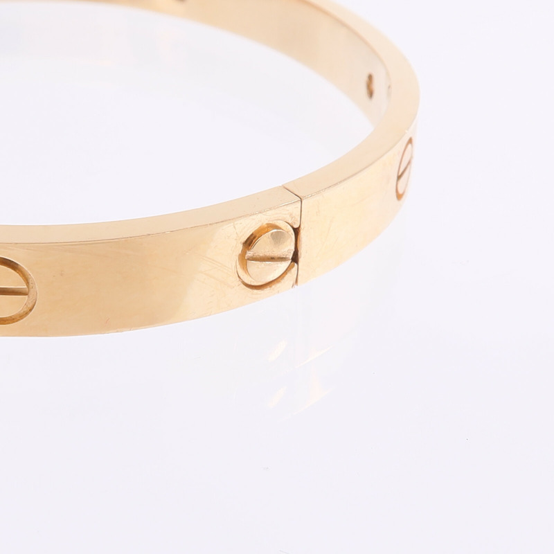 CARTIER 18K玫瑰金Love Bracelet 4 Diamonds鑽石手鐲Cartier#18-6