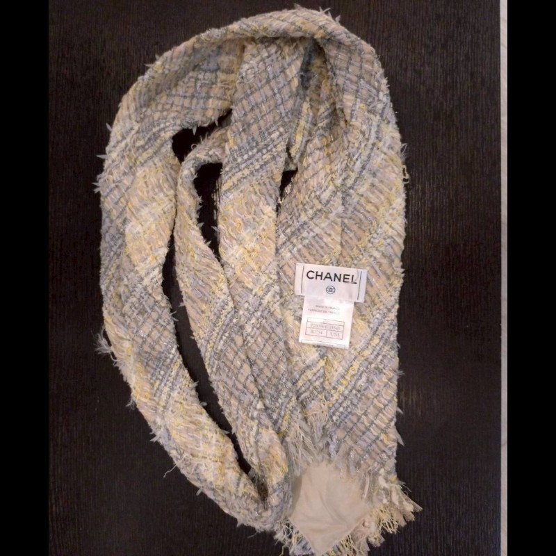 Chanel 黃藍綠毛呢格外套（附領帶）-7