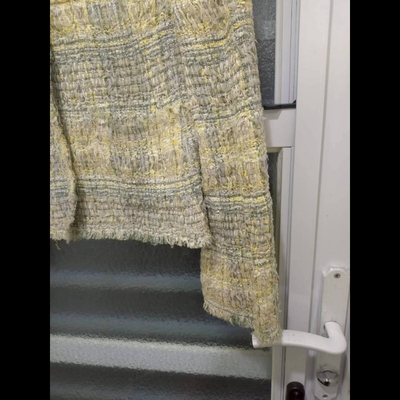Chanel 黃藍綠毛呢格外套（附領帶）-12