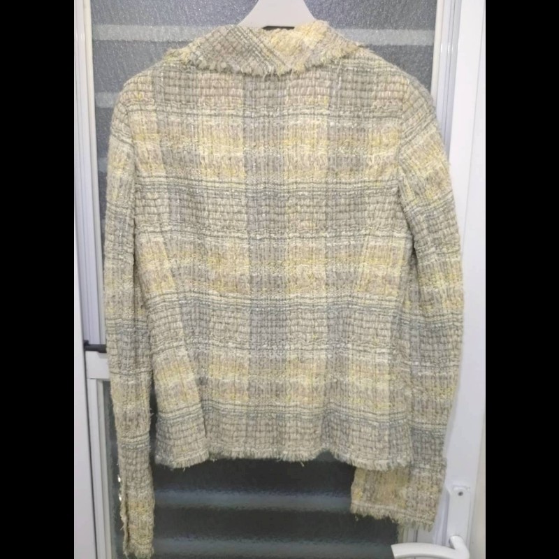 Chanel 黃藍綠毛呢格外套（附領帶）-16