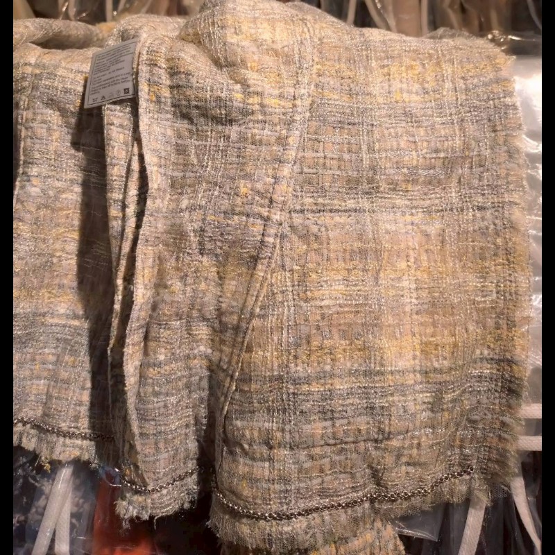 Chanel 黃藍綠毛呢格外套（附領帶）-18