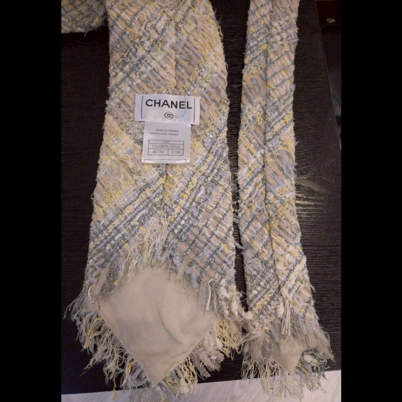 Chanel 黃藍綠毛呢格外套（附領帶）-25