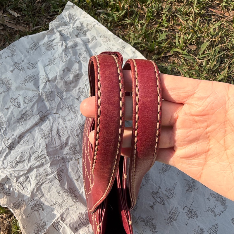 Chanel Vivian Tote Vintage 酒紅色 外縫線 手拎-5