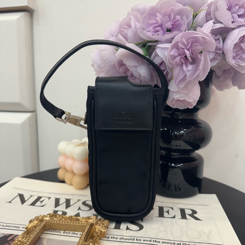 Gucci 中古黑色尼龍多功能鑰匙包-1