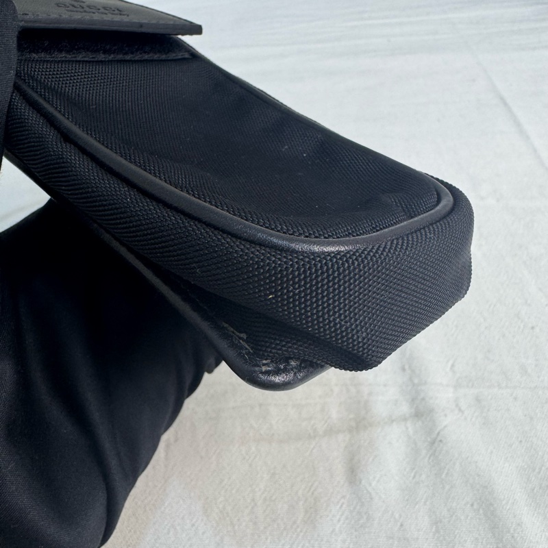 Gucci 中古黑色尼龍多功能鑰匙包-5