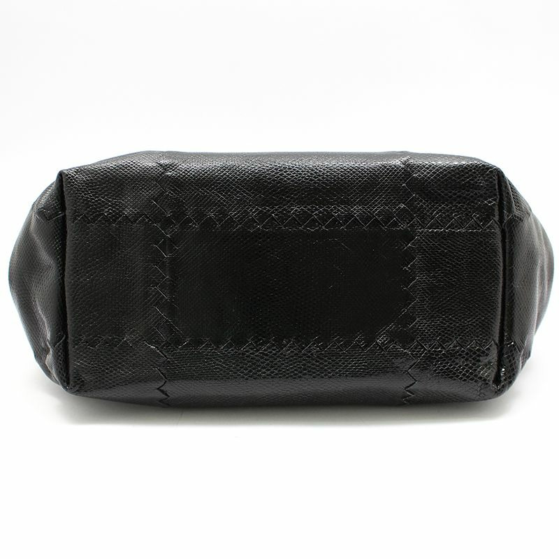 【包稅】BOTTEGA VENETA 黑色皮革蟒蛇紋網眼鏈條單肩包-4
