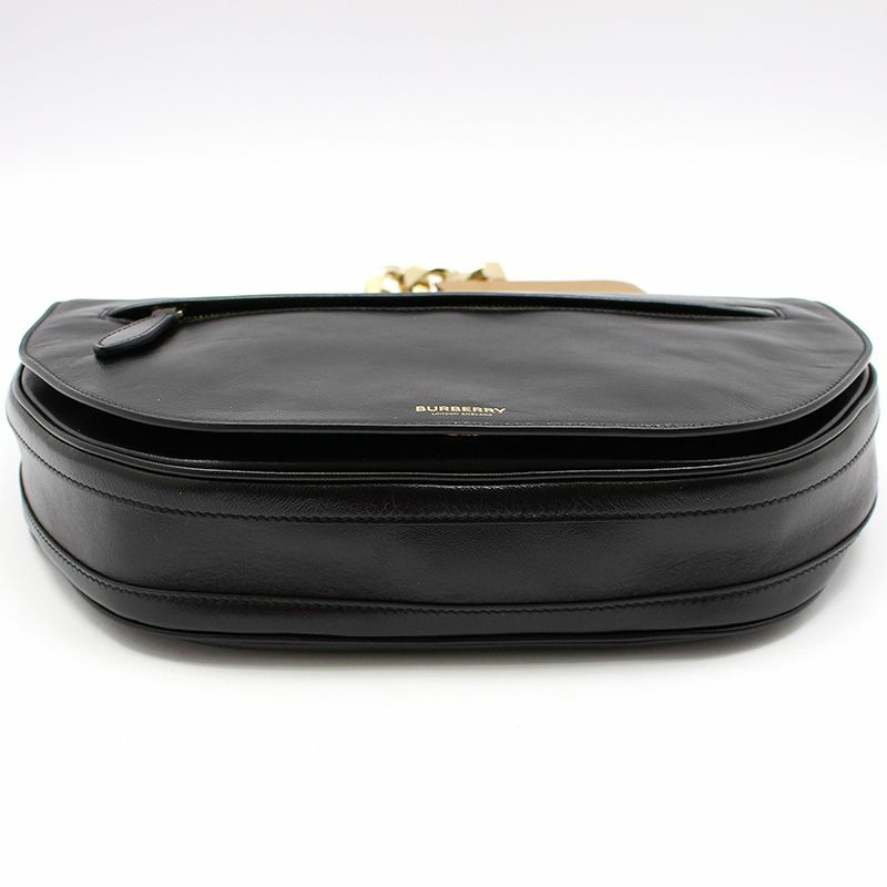 【包稅】BURBERRY 黑色奧林匹亞中型鏈條單肩包 8036829-4