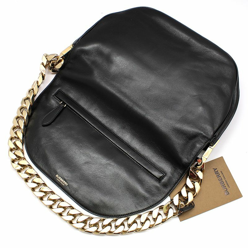 【包稅】BURBERRY 黑色奧林匹亞中型鏈條單肩包 8036829-5