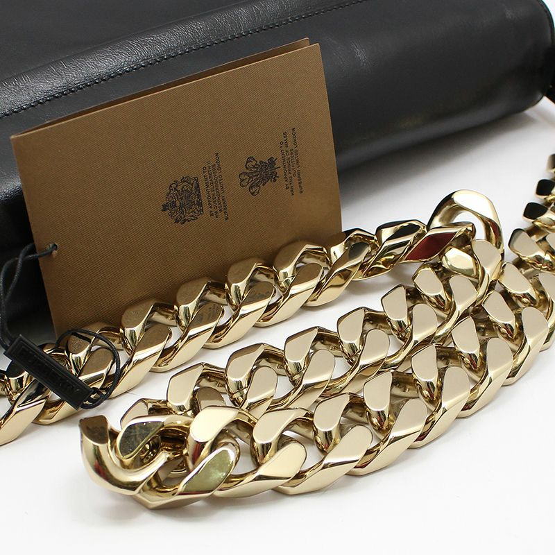 【包稅】BURBERRY 黑色奧林匹亞中型鏈條單肩包 8036829-7