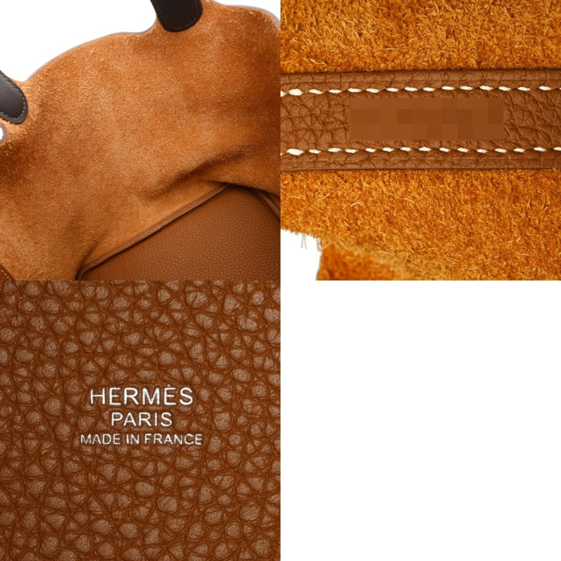 愛馬仕 Picotin Lock MM Eclat 金色 Ebene Z 印記（約 2021 年）女士 Taurillon Clemence 手提包，近全新，二手，Ginzo-10