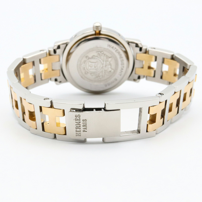 米白色錶盤 鍍金 不鏽鋼 Clipper 石英腕錶【HERMES 愛馬仕】 CL3.240-8