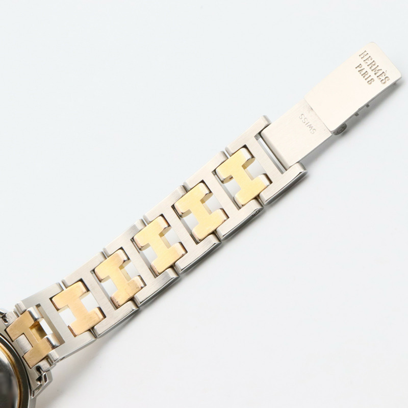 米白色錶盤 鍍金 不鏽鋼 Clipper 石英腕錶【HERMES 愛馬仕】 CL3.240-14