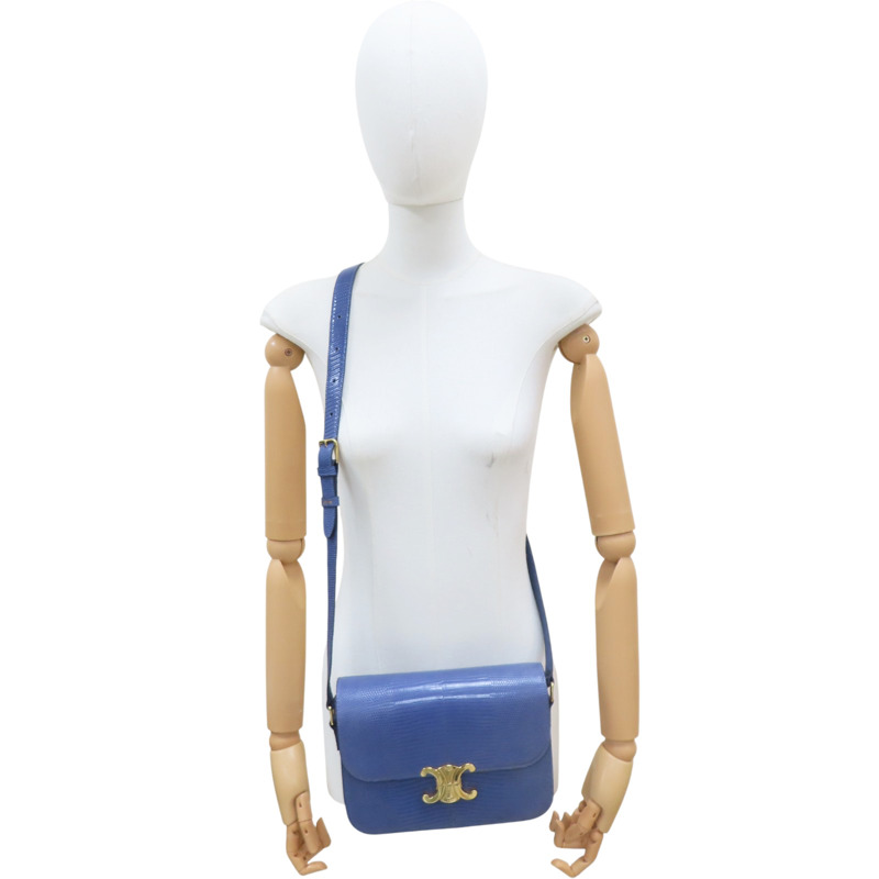 藍色 蜥蜴皮 TEEN凱旋門 肩背包【CELINE 賽琳】 188424BFJ-9