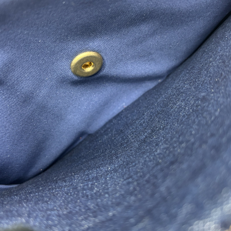 藍色 荔枝紋 牛仔布 Back pack 2way 後背包 金扣 【CHANEL 香奈兒】 AS4031-8