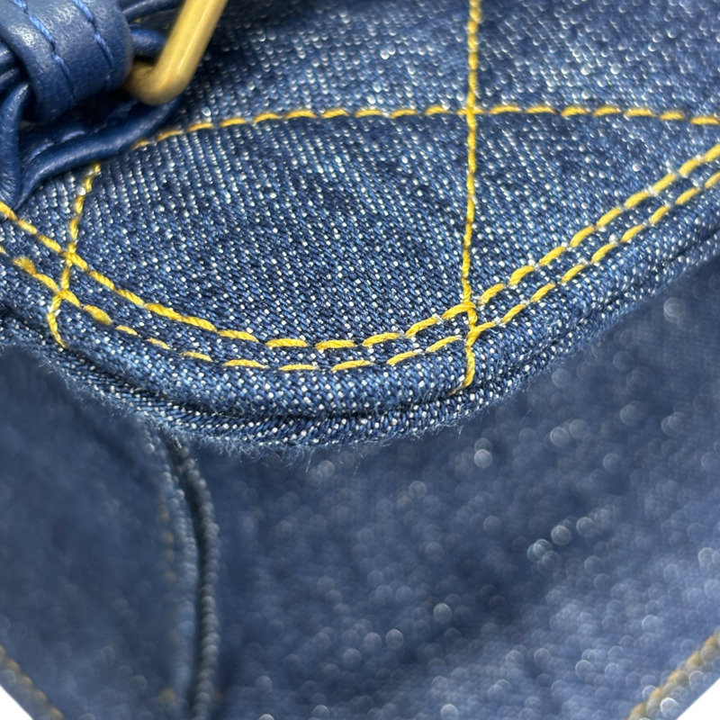藍色 荔枝紋 牛仔布 Back pack 2way 後背包 金扣 【CHANEL 香奈兒】 AS4031-15