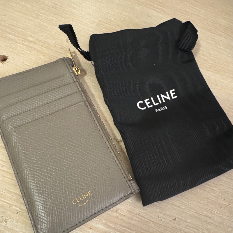 Celine 大象灰扁式卡夾-0