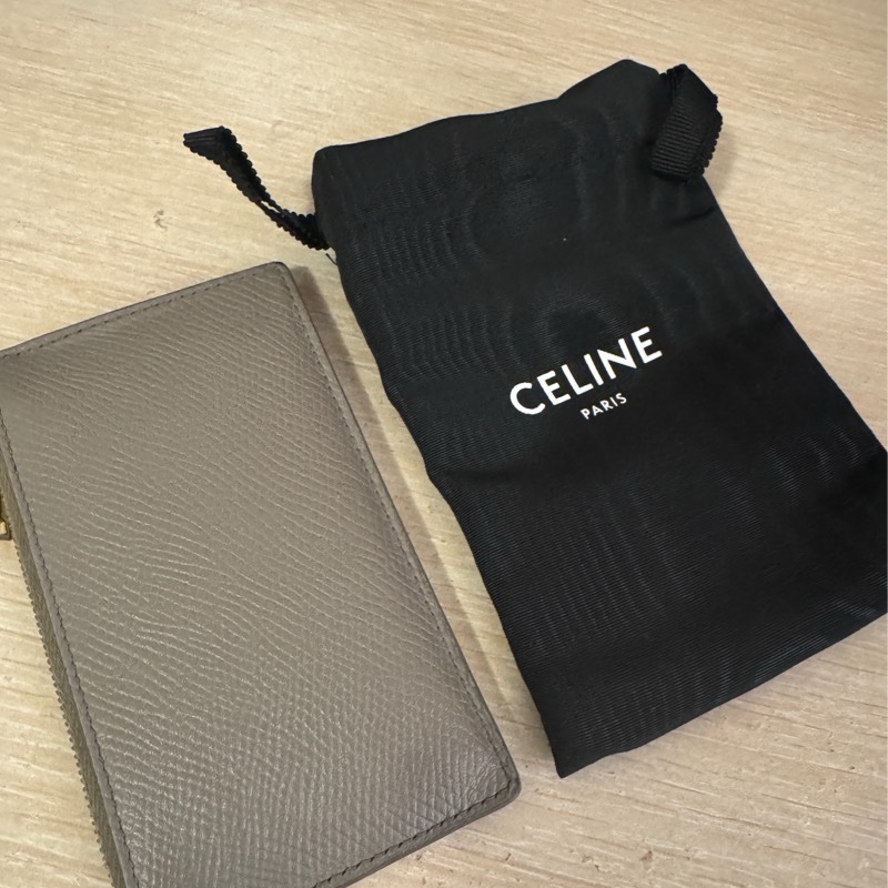 Celine 大象灰扁式卡夾-6