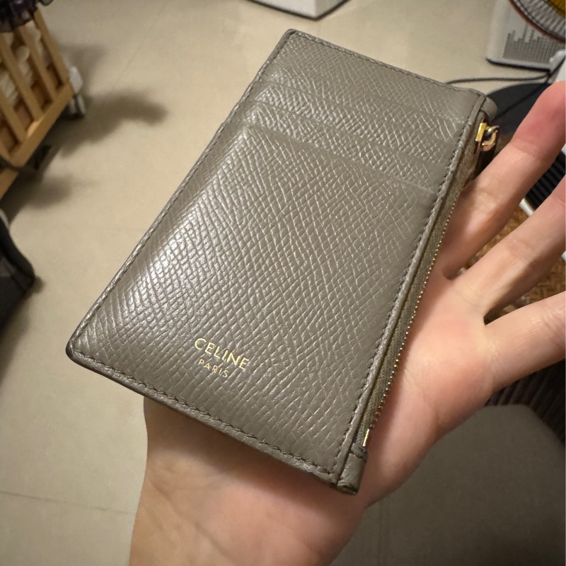 Celine 大象灰扁式卡夾-8