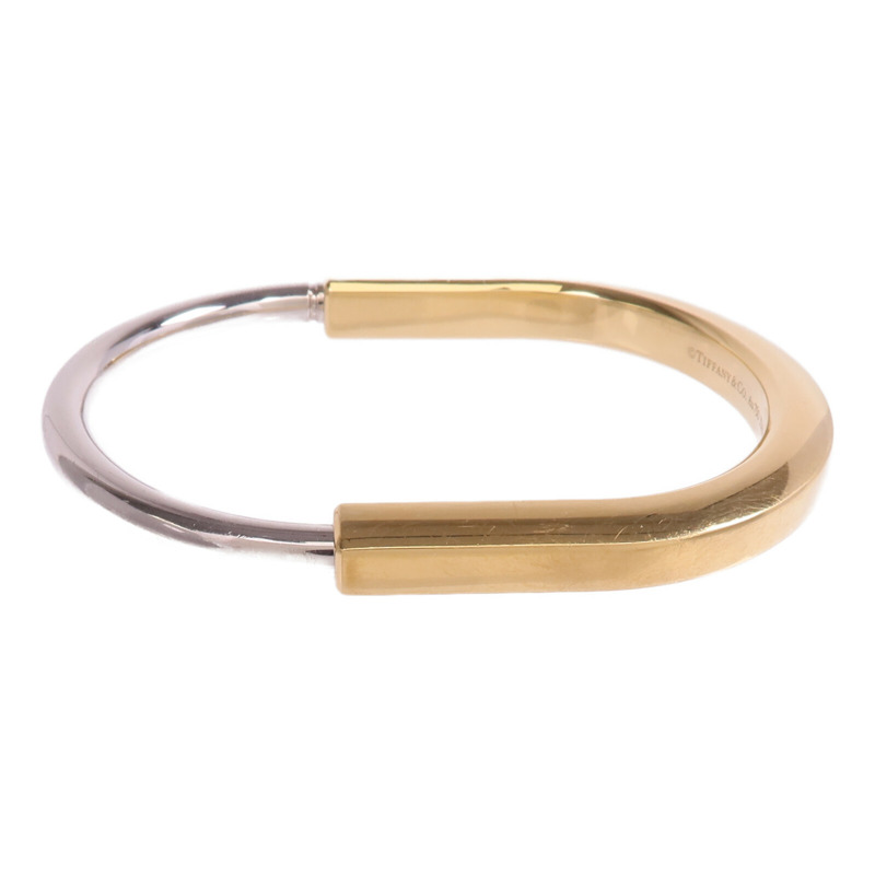 TIFFANY＆CO 18K黃金/白金Lock Bangle手鐲-1